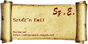 Sztán Emil névjegykártya